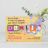 ハッピーバースデー象ベビー招待状 招待状 (スタンド正面)