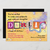 ハッピーバースデー象ベビー招待状 招待状 (正面/裏面)