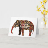 ハッピーバースデー象 カード (黄色い花)