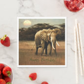 ハッピーバースデー象 スタンダードランチョンナプキン (インサイチュ)