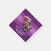 ハッピーバースデー貪欲ラクーンケーキアニメ スタンダードカクテルナプキン (角)