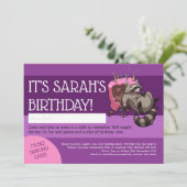 ハッピーバースデー貪欲ラクーンケーキアニメ 招待状 (スタンド正面)