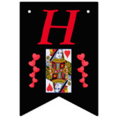 ハッピーバースデー赤いハートクイーン遊ズカード バンティングフラッグ (第1の旗)