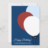 ハッピーバースデー赤バルーンギフト券 (正面)