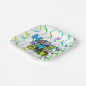 ハッピーバースデー赤(紙吹雪) ペーパープレート (傾斜あり)