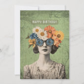ハッピーバースデー超常花の女性 カード (正面)
