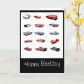 ハッピーバースデー車カード カード (黄色い花)