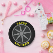 ハッピーバースデー車タイヤ ペーパープレート (パーティー)
