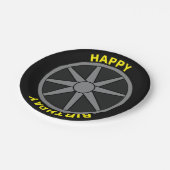 ハッピーバースデー車タイヤ ペーパープレート (アングル)