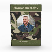 ハッピーバースデー軍隊カモフラージュカスタム フォトブロック (正面)