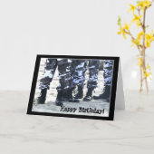 ハッピーバースデー軍隊起動グリーティングカード カード (黄色い花)