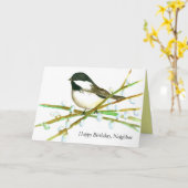 ハッピーバースデー近隣《鳥》アメリカゴガラ鳥 カード (黄色い花)