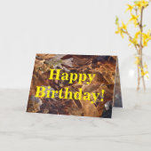 ハッピーバースデー迷彩柄アウトドア カード (黄色い花)