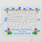 ハッピーバースデー迷路と風船アメージングキッドブルー (正面/裏面)
