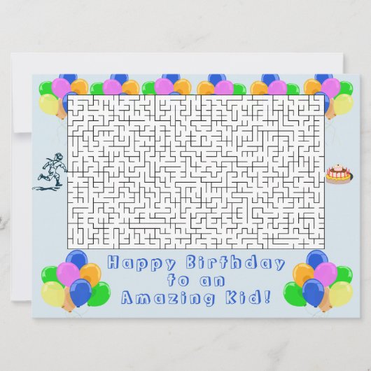 ハッピーバースデー迷路と風船アメージングキッドブルー (正面)