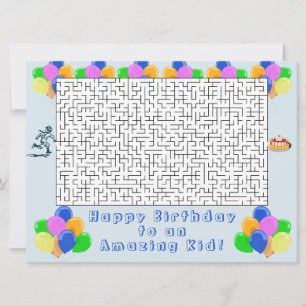 ハッピーバースデー迷路と風船アメージングキッドブルー
