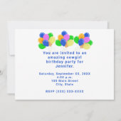 ハッピーバースデー迷路女性のカーボーイとホースホワイト 招待状 (裏面)