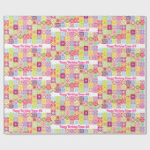 ハッピーバースデー追加ネーム&エイジガールズカワイイ ラッピングペーパー (フラット)