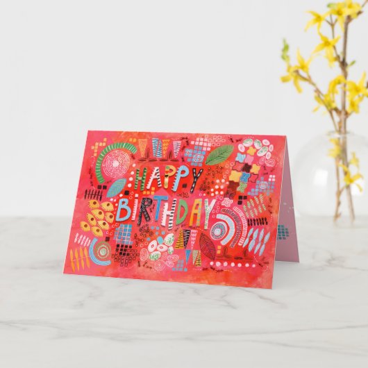 ハッピーバースデー退散の喜び |グリーティングカード カード (黄色い花)