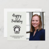 ハッピーバースデー連絡先情報写真不動産 ポストカード (正面/裏面)