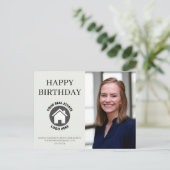 ハッピーバースデー連絡先情報写真不動産 ポストカード (スタンド正面)