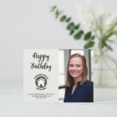 ハッピーバースデー連絡情報写真実在財産 ポストカード (スタンド正面)