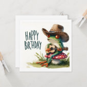 ハッピーバースデー遊カエルのギター カード (正面/裏面インサイチュ)