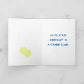 ハッピーバースデー選手とコーチ用のテニスカード カード (内部)