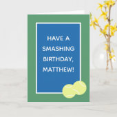 ハッピーバースデー選手とコーチ用のテニスカード カード (黄色い花)