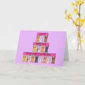 ハッピーバースデー里親の漫画猫 カード (黄色い花)