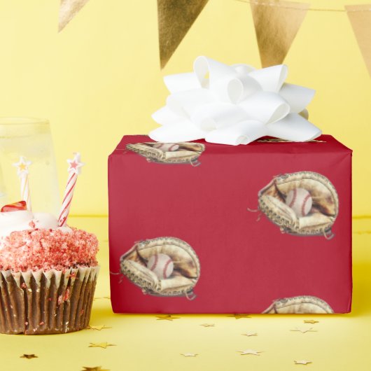 ハッピーバースデー野球 ラッピングペーパー (誕生日パーティー)