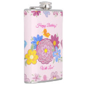 ハッピーバースデー野花ガーデン鳥柄 フラスク (右)