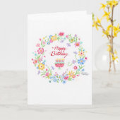 ハッピーバースデー野花リース特別うれしい カード (黄色い花)