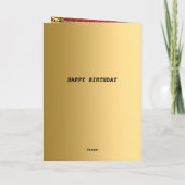 ハッピーバースデー金ゴールドと赤 カード (裏面)