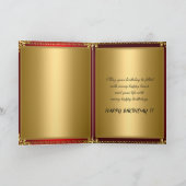 ハッピーバースデー金ゴールドと赤 カード (内部)