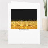 ハッピーバースデー金ゴールドの黒い輝きを持つ弓 カード (裏面)