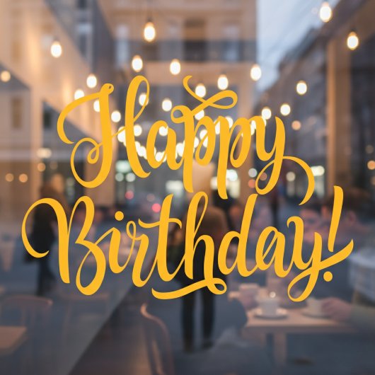 ハッピーバースデー金ゴールドウィンドウの固定 ウィンドウサイン