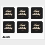 ハッピーバースデー金ゴールドエレガントタイポグラフィ抱き枕 スクエアシール (シート)