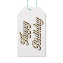 ハッピーバースデー金ゴールドエレガントタイポグラフィ