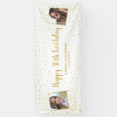 ハッピーバースデー金ゴールドグリッター2写真Any Age Banne 横断幕 (縦)