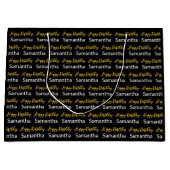 ハッピーバースデー金ゴールドスクリプトの白黒の名前 ラージペーパーバッグ (正面)