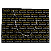 ハッピーバースデー金ゴールドスクリプトの白黒の名前 ラージペーパーバッグ (裏面)