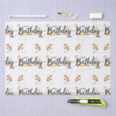 ハッピーバースデー金ゴールドティッシュペーパー 薄葉紙 (クラフト)