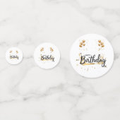 ハッピーバースデー金ゴールドテーブル紙吹雪 コンフェッティ (正面)