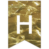 ハッピーバースデー金ゴールドホワイトシャイニーグリッターパーティー バンティングフラッグ (第2の旗)