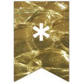 ハッピーバースデー金ゴールドホワイトシャイニーグリッターパーティー バンティングフラッグ (第1の旗)