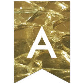 ハッピーバースデー金ゴールドホワイトシャイニーグリッターパーティー バンティングフラッグ (第3の旗)