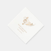 ハッピーバースデー金ゴールドミュージックノートエレガント スタンダードカクテルナプキン (角)