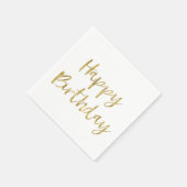 ハッピーバースデー金ゴールド スタンダードカクテルナプキン (角)