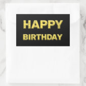 ハッピーバースデー金文字で! 長方形シール (バッグ)